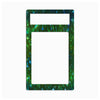 A rectangular decorative frame or plate insert with rounded corners, featuring a green and blue starry cosmic pattern, shown on a plain white background.