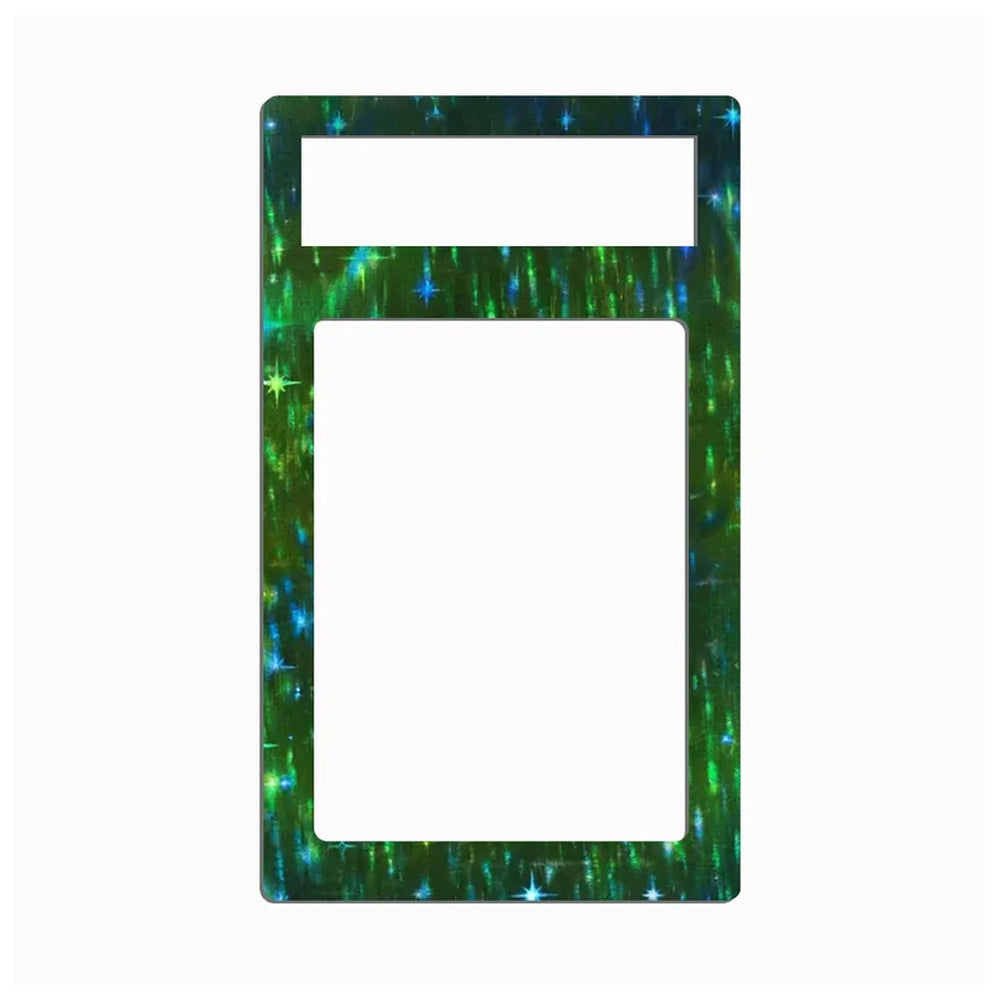 A rectangular decorative frame or plate insert with rounded corners, featuring a green and blue starry cosmic pattern, shown on a plain white background.