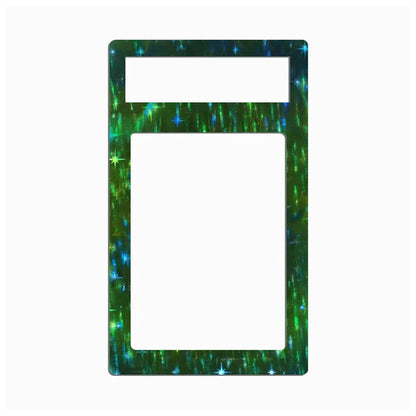 A rectangular decorative frame or plate insert with rounded corners, featuring a green and blue starry cosmic pattern, shown on a plain white background.
