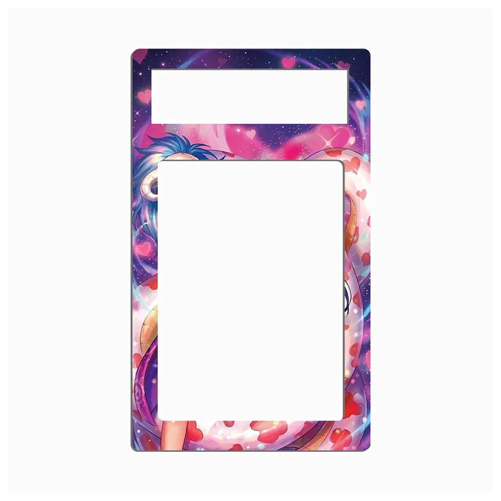 A rectangular decorative frame or plate with rounded corners, featuring a colorful anime-style illustration around the border and a large blank white center cutout, shown on a plain light gray background.