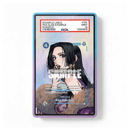 A PSA-certified collectible card featuring an anime-style illustration of Boa Hancock from Coraline, displayed inside a blue and purple protective slab. The slab includes a PSA label at the top.