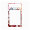 A decorative rectangular frame or mat with rounded corners, featuring an anime-style illustration in pastel pink, peach, and cream tones with cherry blossom petals and a character motif. The center and top sections are blank white, suggesting a placeholder for photos or cards.