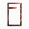 A decorative phone case or frame insert with a colorful illustrated border showing shelves and glowing lights, featuring a large blank white center and a smaller white rectangular area near the top.