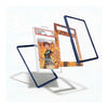Three clear protective card sleeves with dark blue borders are displayed on a white background, with one sleeve holding a graded 'Don't Tread on Me' trading card insert.