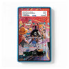A PSA graded protective slab for a Pokémon TCG card, featuring a blue border and a sample anime illustration of Brook from One Piece. The slab includes a white PSA label at the top and a 'CARD NOT INCLUDE' overlay in the center.