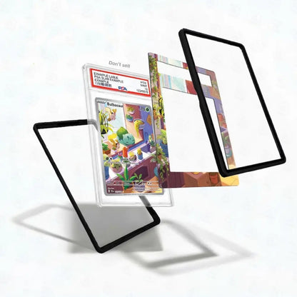 Card with a transparent protective cover on a white background