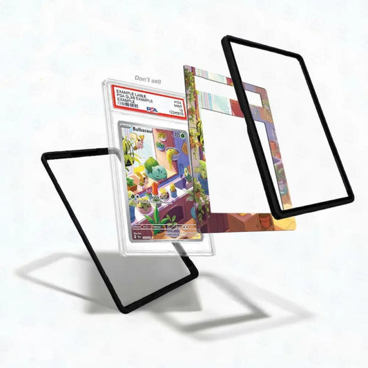 Card with a transparent protective cover on a white background