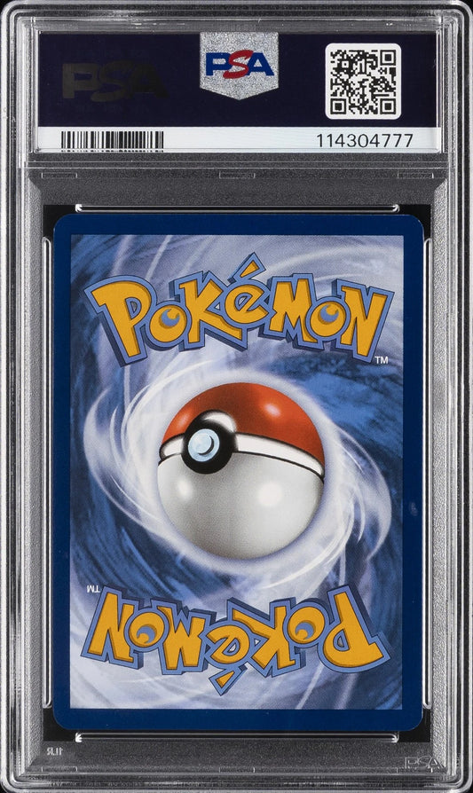 Pokémon trading card in a PSA protective case with logo and number