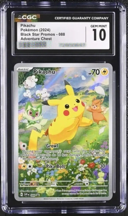 CGC 10 GEM MINT Pikachu 088 Scarlet & Violet Black Star Promo Holo