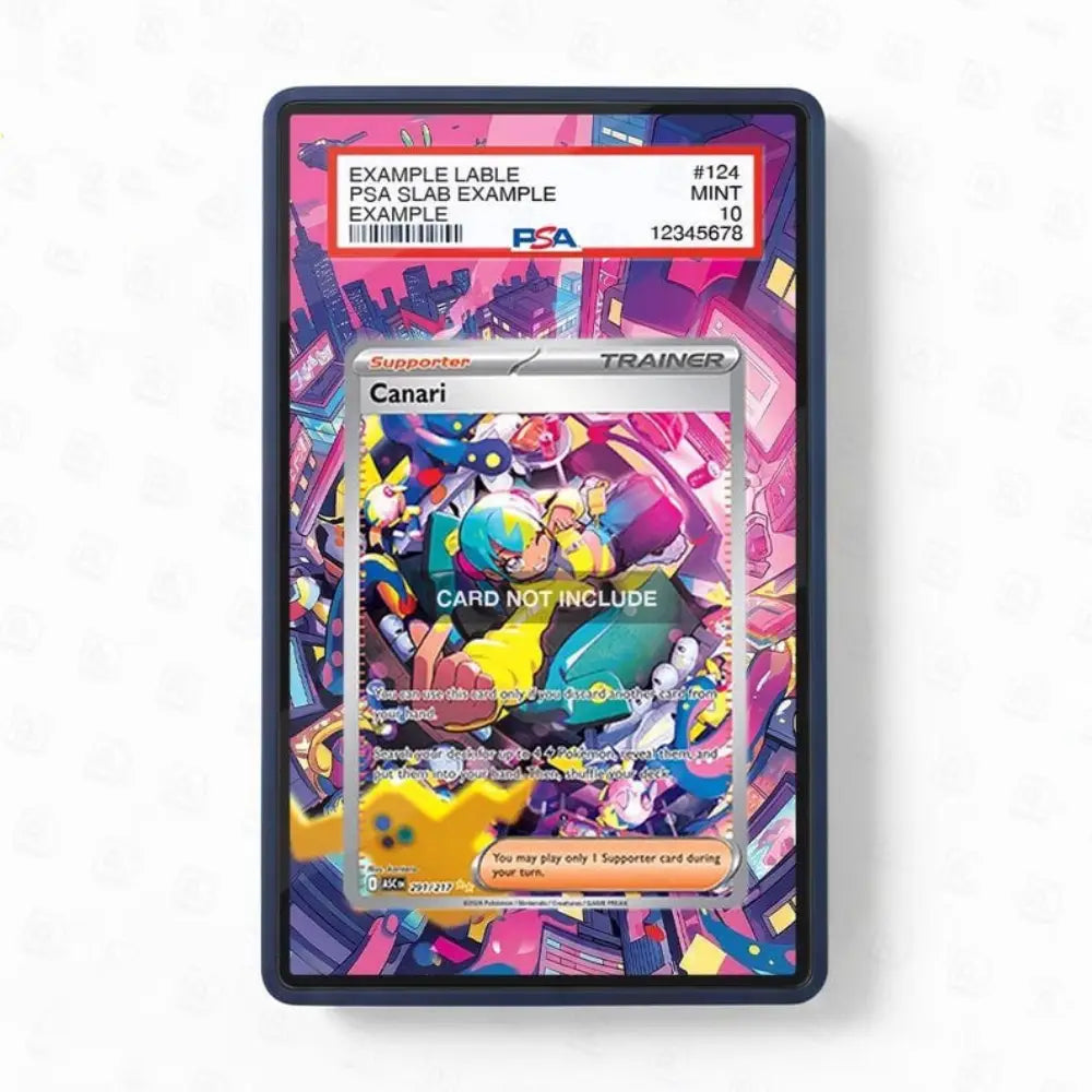 Colorful magnetic card case with a cartoon character on a white background