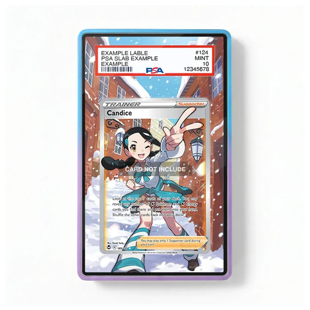 A PSA graded collectible card slab containing a Pokémon TCG card featuring the character Candice, shown against a clean white background.