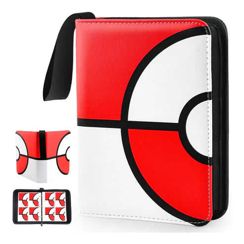 Card Binder 4 Pocket, Trading Card Holder Fits 400 Cards with 50 Removable Sleeves, Large Capacity & Waterproof Zipper Album Holder for Trading Card Collector, Portable Collection Card Album for Cards