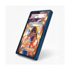 A rectangular phone case with rounded corners featuring a detailed, colorful anime-style illustration of a street market scene. The design includes characters, lanterns, and Japanese signage, with a large blank white space in the center for a phone screen insert.