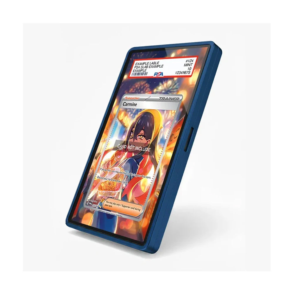 A rectangular phone case with rounded corners featuring a detailed, colorful anime-style illustration of a street market scene. The design includes characters, lanterns, and Japanese signage, with a large blank white space in the center for a phone screen insert.
