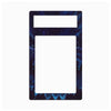 A rectangular picture frame with a dark blue and black galaxy forest pattern, featuring a small top slot and a larger central cutout, shown on a plain white background.