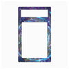 A decorative plastic or acrylic frame insert with a rectangular cutout at the top and a larger central opening, featuring an iridescent, cosmic floral pattern in shades of purple, blue, and green on a white background.