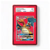 A red PSA grading slab containing a Charizard GX trading card, shown against a clean white background. The PSA label at the top reads 'EXAMPLE LABLE' and indicates a mint condition grading sample.