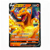 A Japanese Pokémon trading card featuring Charizard V, with a black border, orange and yellow artwork of the fire dragon, and Japanese text including 'リザードンV' and '220'.