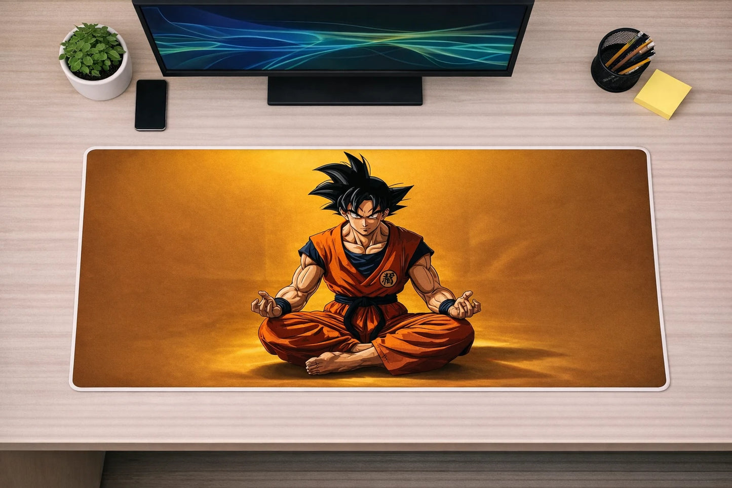 Dragon Ball Z Goku Meditation XXL Gaming Mousepad – 24" x 12" Classic Anime Desk Mat- Poketcg.in