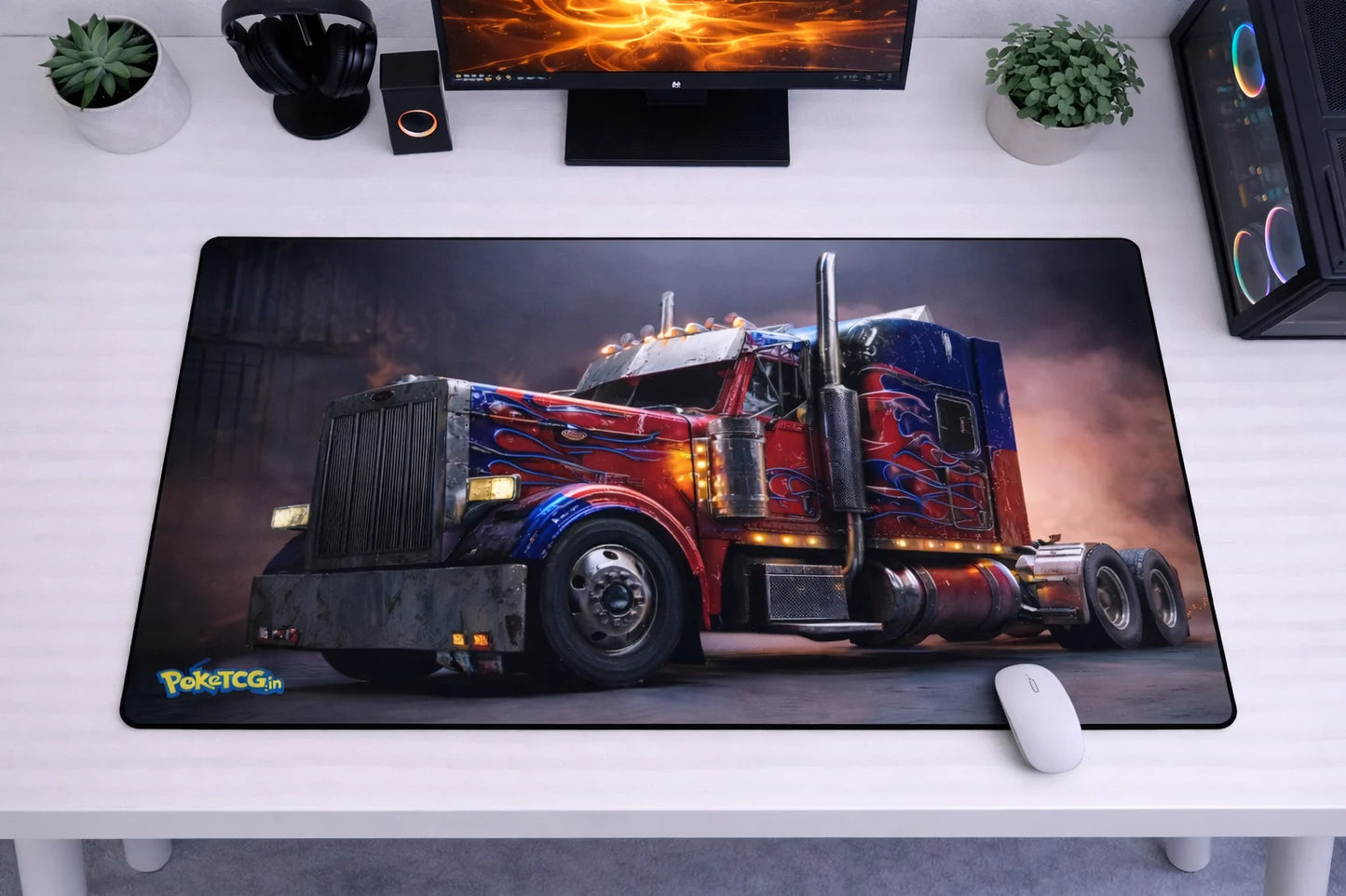 Transformers "Optimus Prime Truck" XXL Gaming Mousepad – 24" x 12" Aesthetic Desk Mat- Poketcg.in