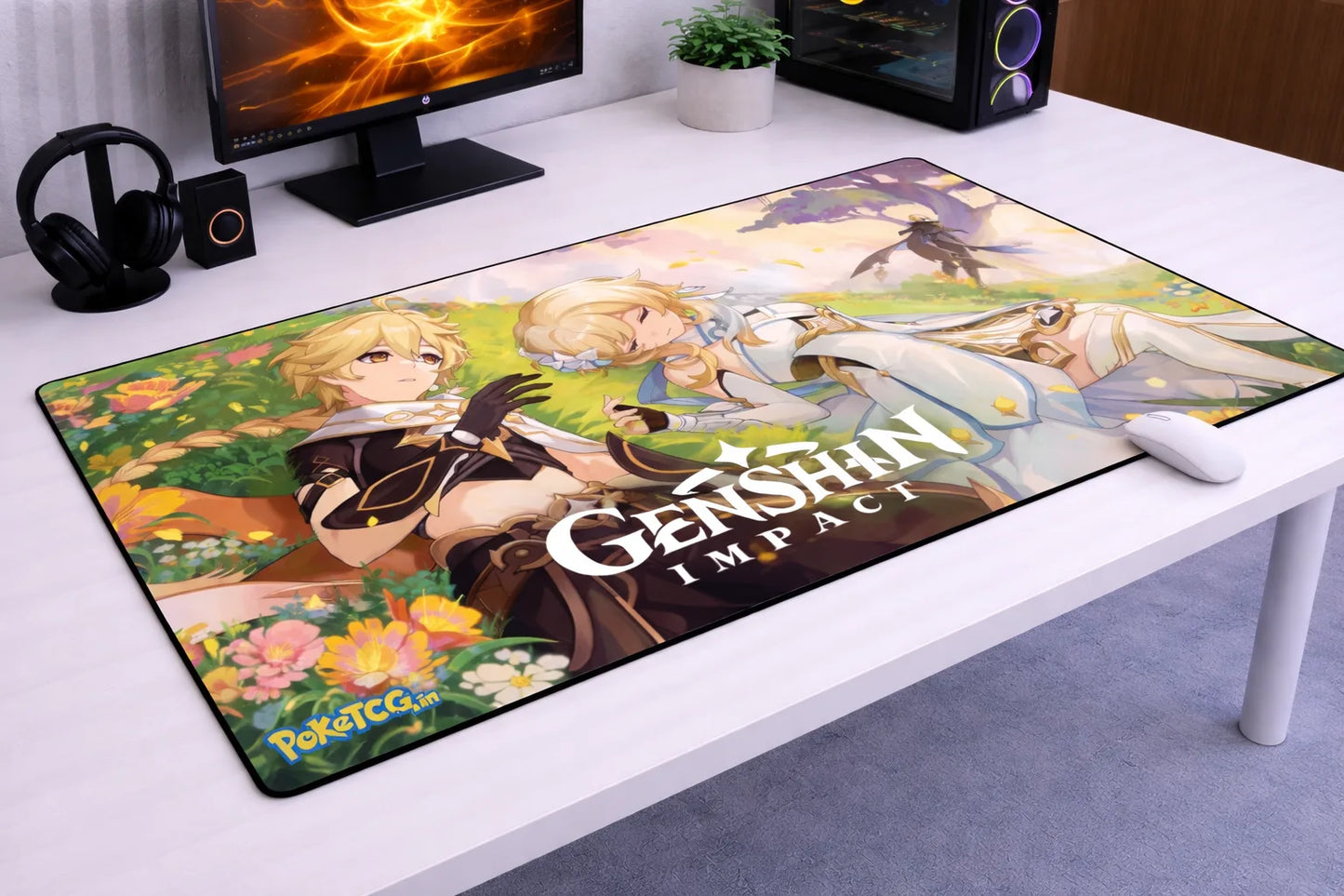 Genshin Impact "Traveler’s Rest" XXL Gaming Mousepad – 24" x 12" Aesthetic Desk Mat- Poketcg.in
