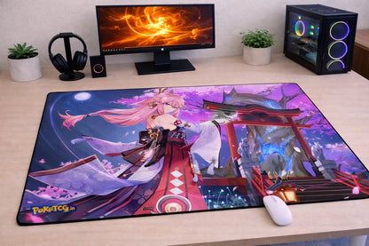Genshin Impact "Guuji of the Grand Shrine" XXL Gaming Mousepad – 24" x 12" Aesthetic Desk Mat- Poketcg.in