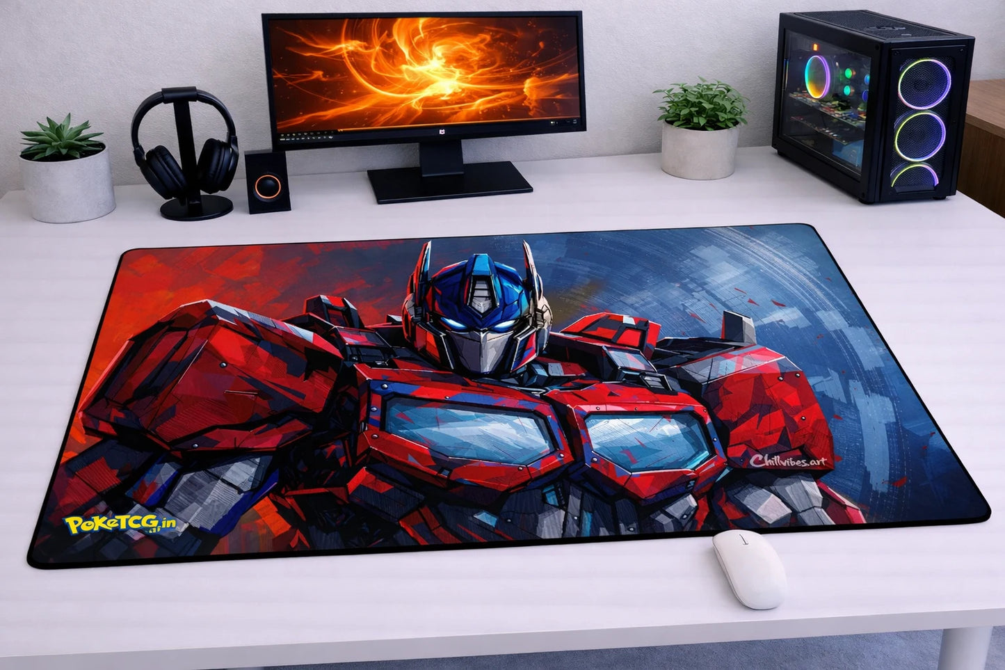 Transformers "Cybertron Commander" XXL Gaming Mousepad – 24" x 12" Aesthetic Desk Mat- Poketcg.in