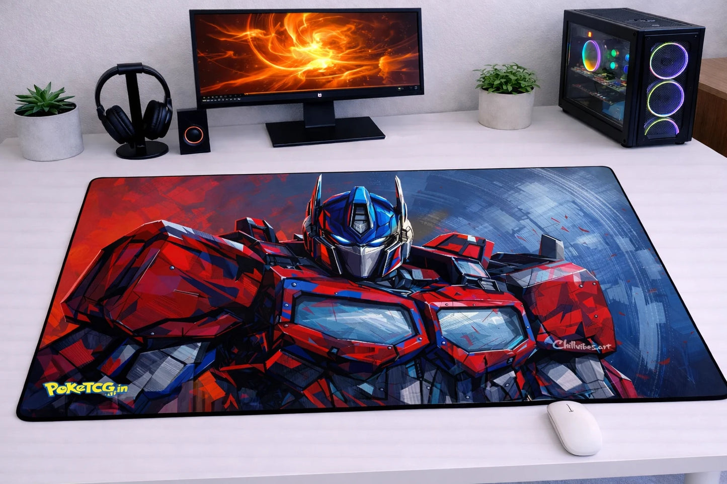 Transformers "Cybertron Commander" XXL Gaming Mousepad – 24" x 12" Aesthetic Desk Mat- Poketcg.in