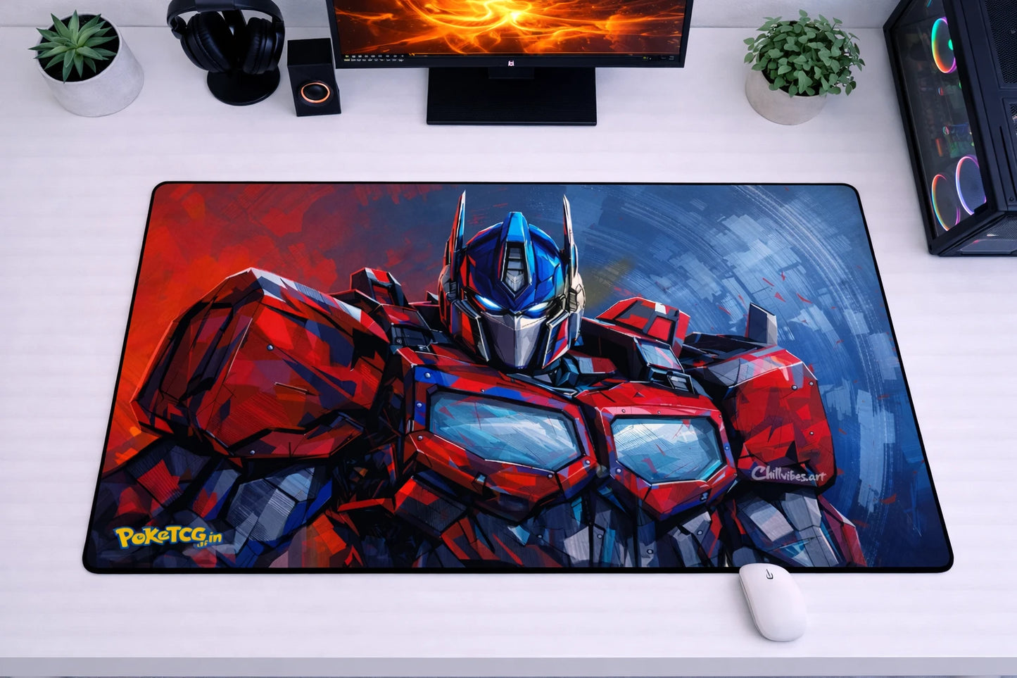 Transformers "Cybertron Commander" XXL Gaming Mousepad – 24" x 12" Aesthetic Desk Mat- Poketcg.in