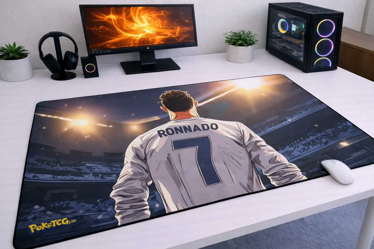 Cristiano Ronaldo "Stadium Legend" XXL Gaming Mousepad – 24" x 12" Aesthetic Desk Mat- Poketcg.in