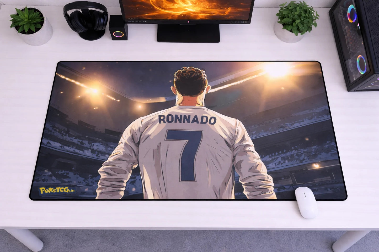Cristiano Ronaldo "Stadium Legend" XXL Gaming Mousepad – 24" x 12" Aesthetic Desk Mat- Poketcg.in