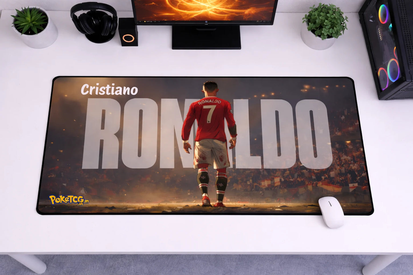 Cristiano Ronaldo "Manchester Legacy" XXL Gaming Mousepad – 24" x 12" Aesthetic Desk Mat- Poketcg.in