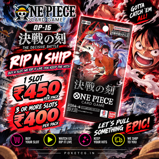 ONE PIECE Card Game: The Time of Battle [OP-16] | Japanese Booster Pack – Rip & Ship