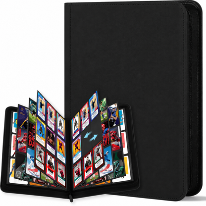 Premium 9-Pocket Zipper Card Binder | 40-Side Side-Loading Trading Card Album | 360 Card Capacity