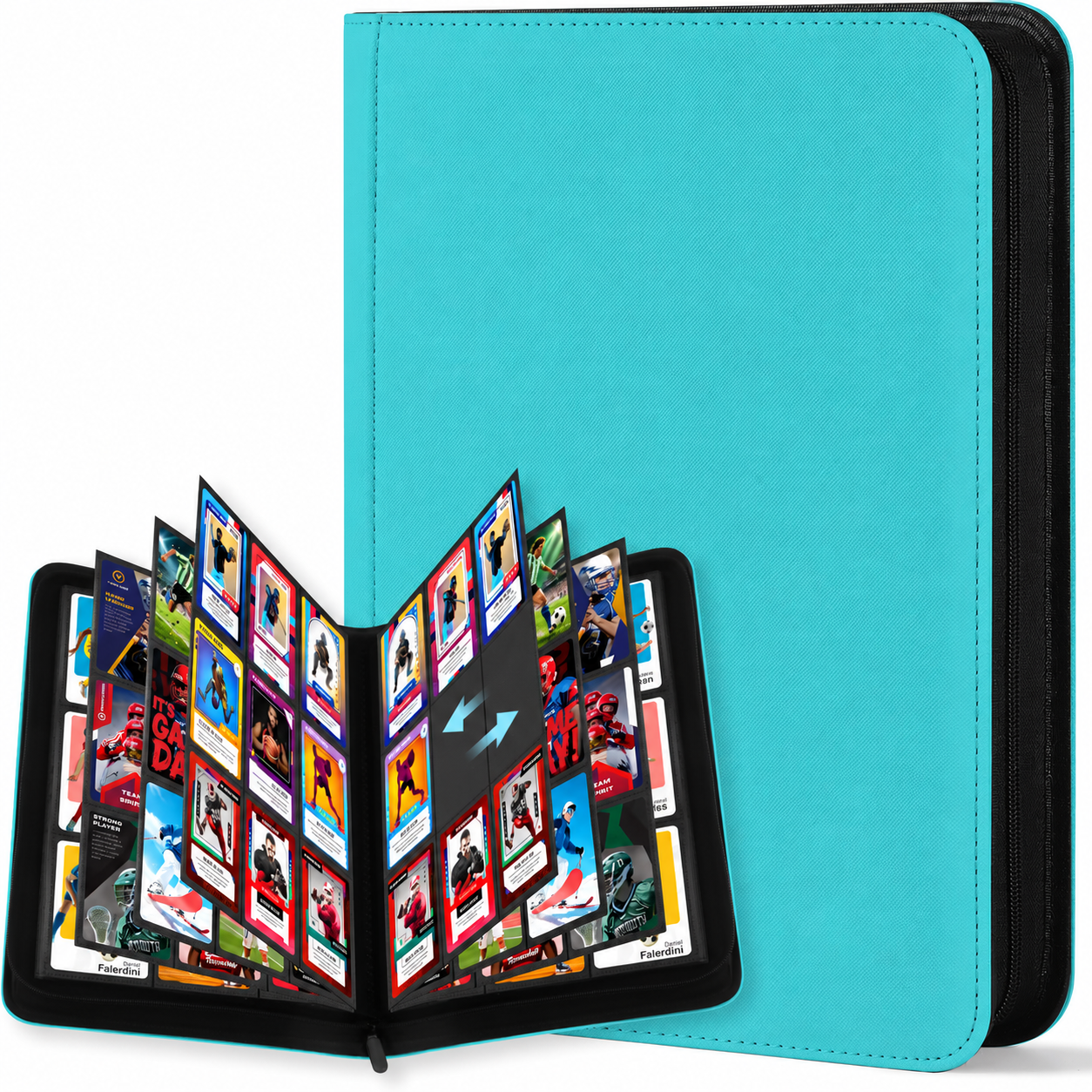 Premium 9-Pocket Zipper Card Binder | 40-Side Side-Loading Trading Card Album | 360 Card Capacity