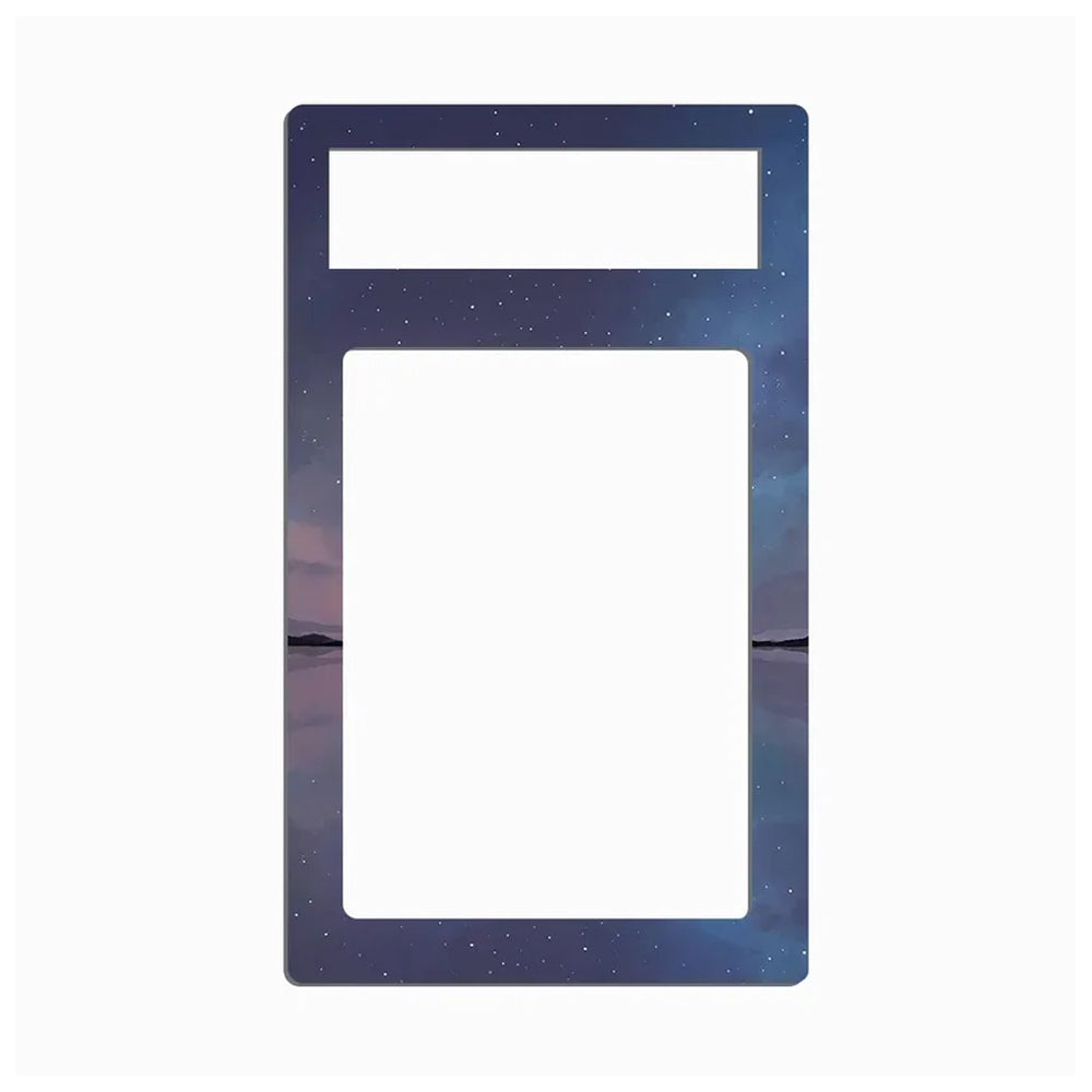 A rectangular decorative frame or plate with rounded corners, featuring a dark blue and purple starry sky design with a horizon reflection, shown on a plain white background.
