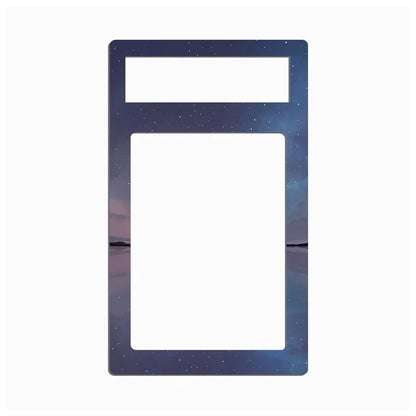 A rectangular decorative frame or plate with rounded corners, featuring a dark blue and purple starry sky design with a horizon reflection, shown on a plain white background.