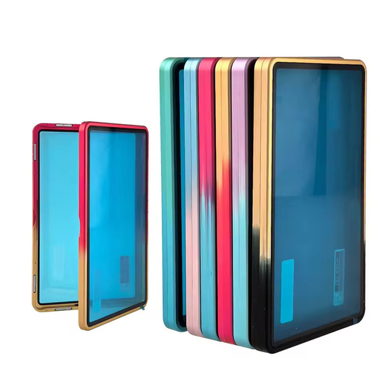 Set of colorful phone cases on a white background