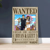 Custom Wanted Poster Couple Anime Style Dead or Alive Personalized Bounty Poster Gift for Couples Friends Portrait - PokeTCG