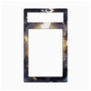 A rectangular decorative frame or plate with a large blank white center and a smaller horizontal white slot at the top, surrounded by a dark galaxy-style border with stars, nebulae, and soft gold glow tones.