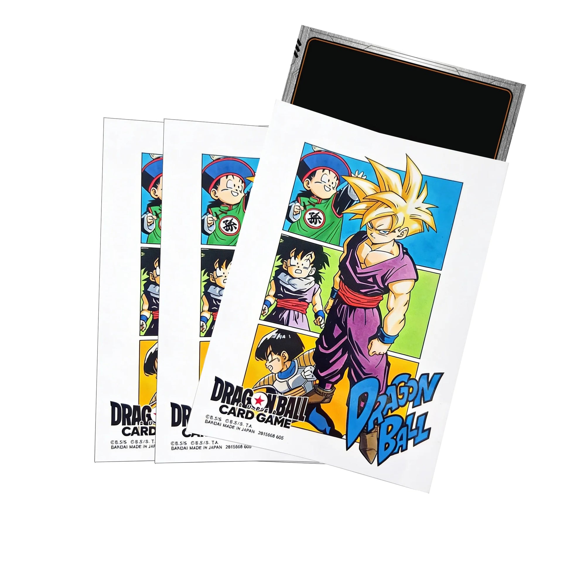 Official Dragon Ball Super Fusion World card sleeves featuring Son Gohan in a high-intensity manga art style, part of the exclusive Manga Collection 4 series.