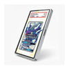 A silver-framed vertical display card holder containing a Pokémon Teraunt GX card, shown at an angle on a clean white background. The top of the holder features a sample insert with a red PTA label.