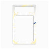 A rectangular metal card frame or picture frame insert with a decorative border featuring gold sunburst rays and star motifs on a white background, shown against a light gray backdrop.