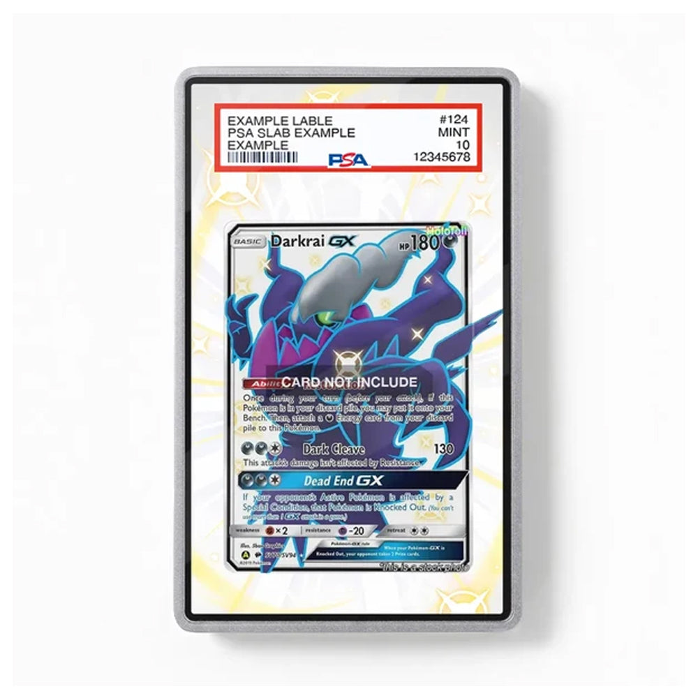 A PSA graded holographic Pokémon Tera Blast GX Darkrai card slab, showing a graded PSA slab with a holographic Pokémon card inside, on a white background.