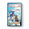 A PSA graded trading card slab showing a Dendra Supporter card, with the PSA label visible at the top and a holographic sample overlay on the front, photographed against a plain white background.