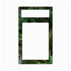 A rectangular light switch plate cover featuring a green mossy forest background, with a top horizontal slot and a larger vertical slot cutout in the center, shown on a plain white background.