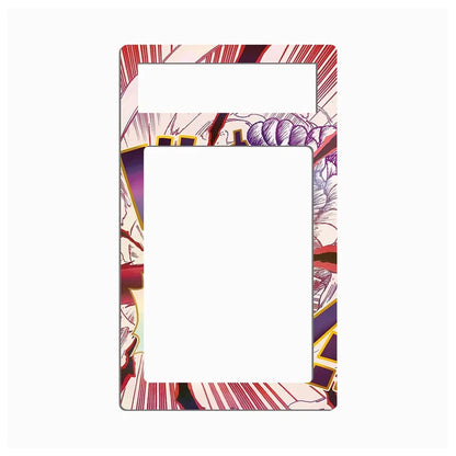 A rectangular decorative frame or plate with a colorful manga-style comic book illustration border, featuring a large blank white center cutout, shown on a plain white background.