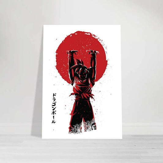 Dragon Ball Goku Spirit Bomb Minimalist Red Poster - PokeTCG