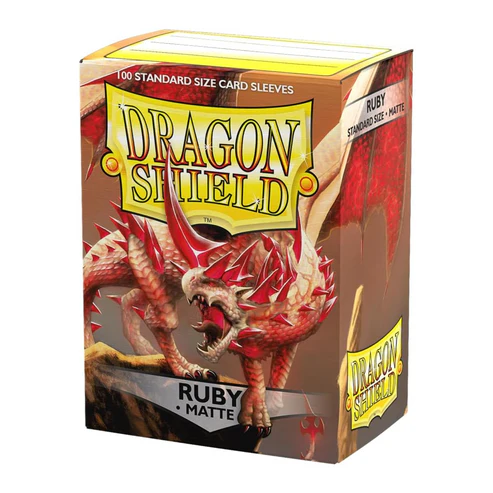Dragon Shield | 100 Count Sleeves Standard Size Card Matte Sleeves Ruby - Matte