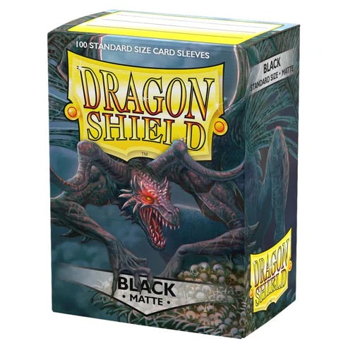 Dragon Shield | Standard Size Card Matte Sleeves | 100 CT - Smooth & Tough Premium TCG Sleeves | Compatible with Pokemon, Flesh & Blood, One Piece & Magic The Gathering | Black Matte